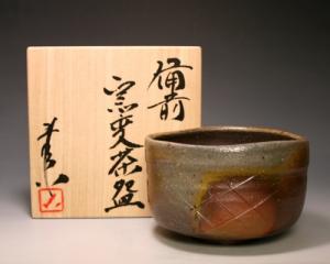 岩本孝志 作 「備前窯変茶碗」