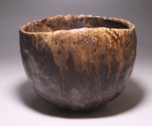 森本良信 作 「自然釉黒茶碗」