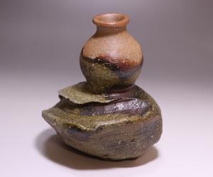 原田拾六 作 「備前鎬徳利」