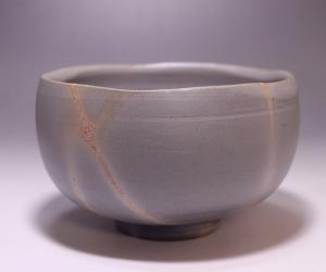 徳田陶春 作 「青備前茶碗」
